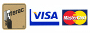 We accept Interac, Visa and Mastercard too