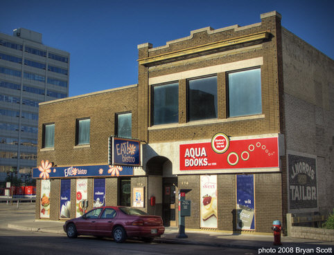 Aqua Books interior picture, used bookstore Winnipeg
